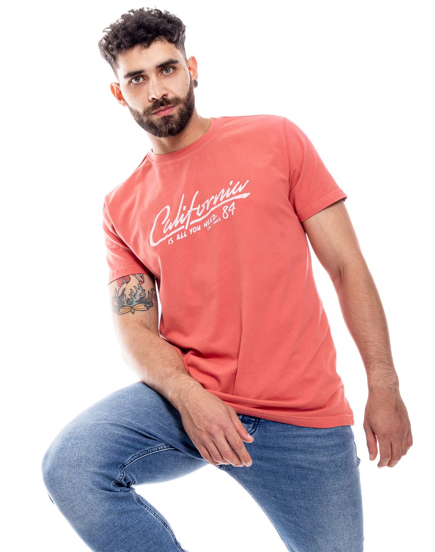 Camiseta Cuello Redondo Color Blue 312303 Coral