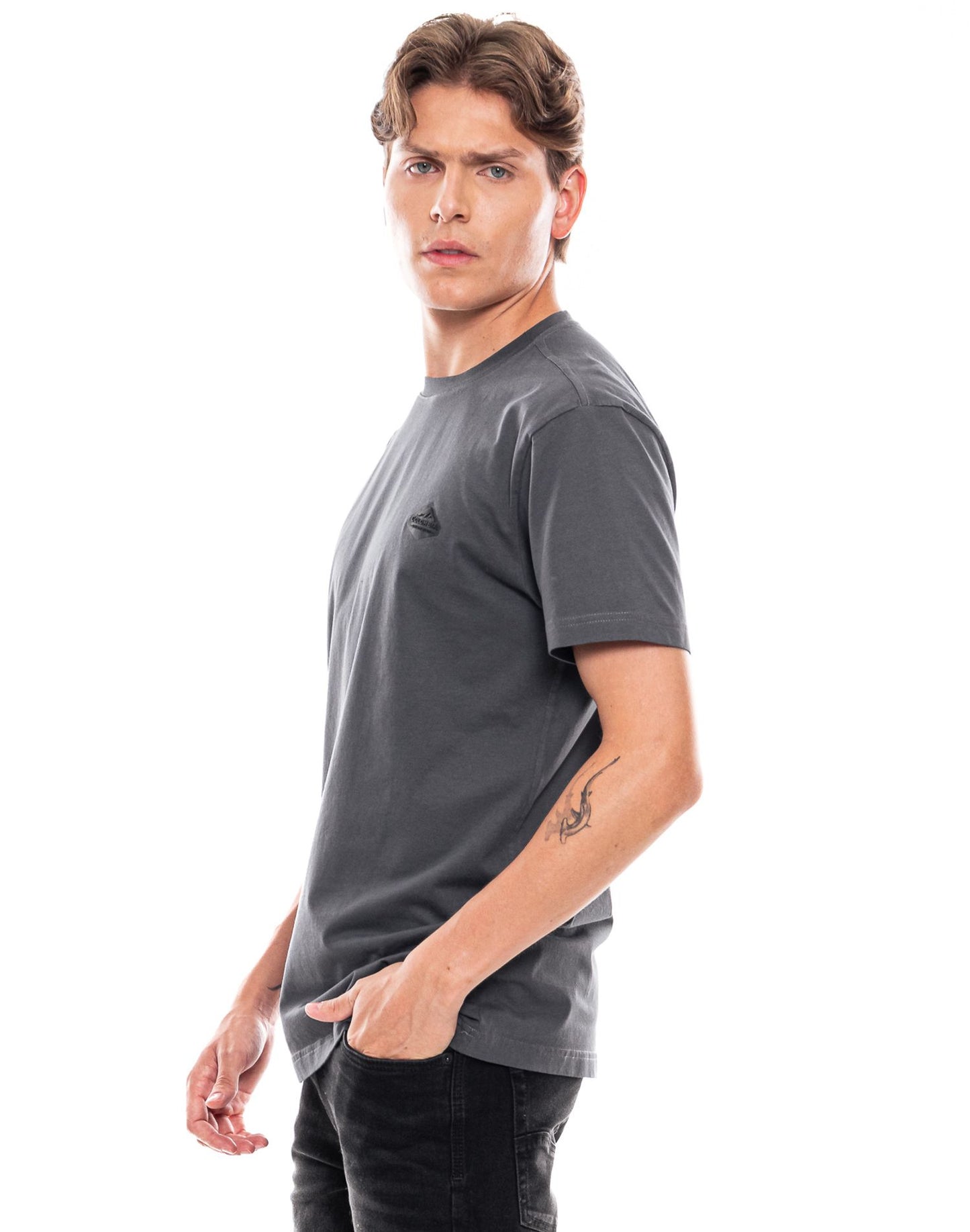 Camiseta Cuello Redondo Color Blue 322303 Gris Oscuro