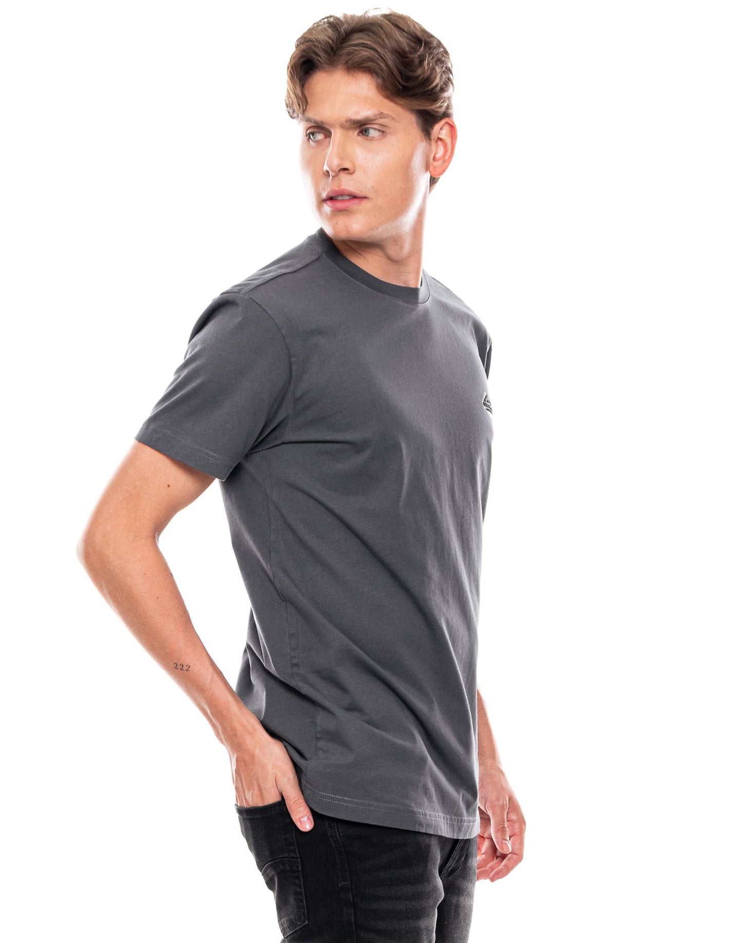 Camiseta Cuello Redondo Color Blue 322303 Gris Oscuro