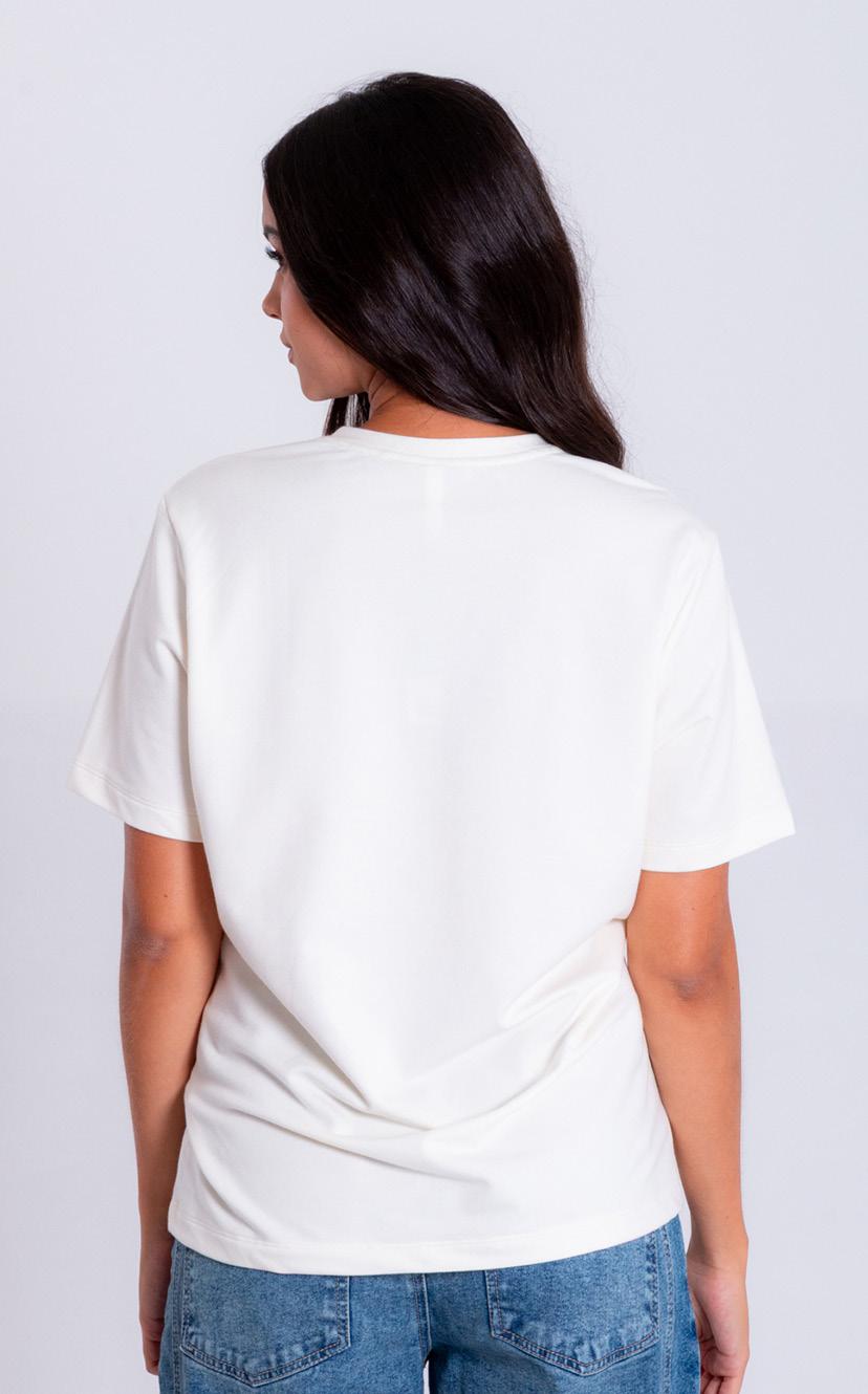 Camiseta Dama Oxford 641563 Cuello Redondo Ivory