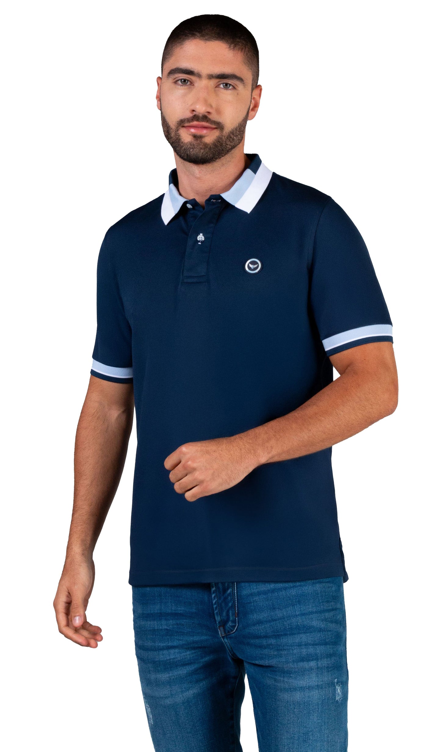 Camiseta Polo Oxford 022219 Azul Medio