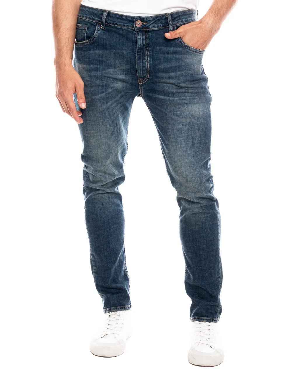 Jean Hombre Color Blue 321409 Slim Fit Azul Oscuro