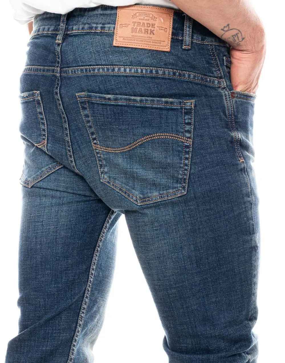 Jean Hombre Color Blue 321409 Slim Fit Azul Oscuro