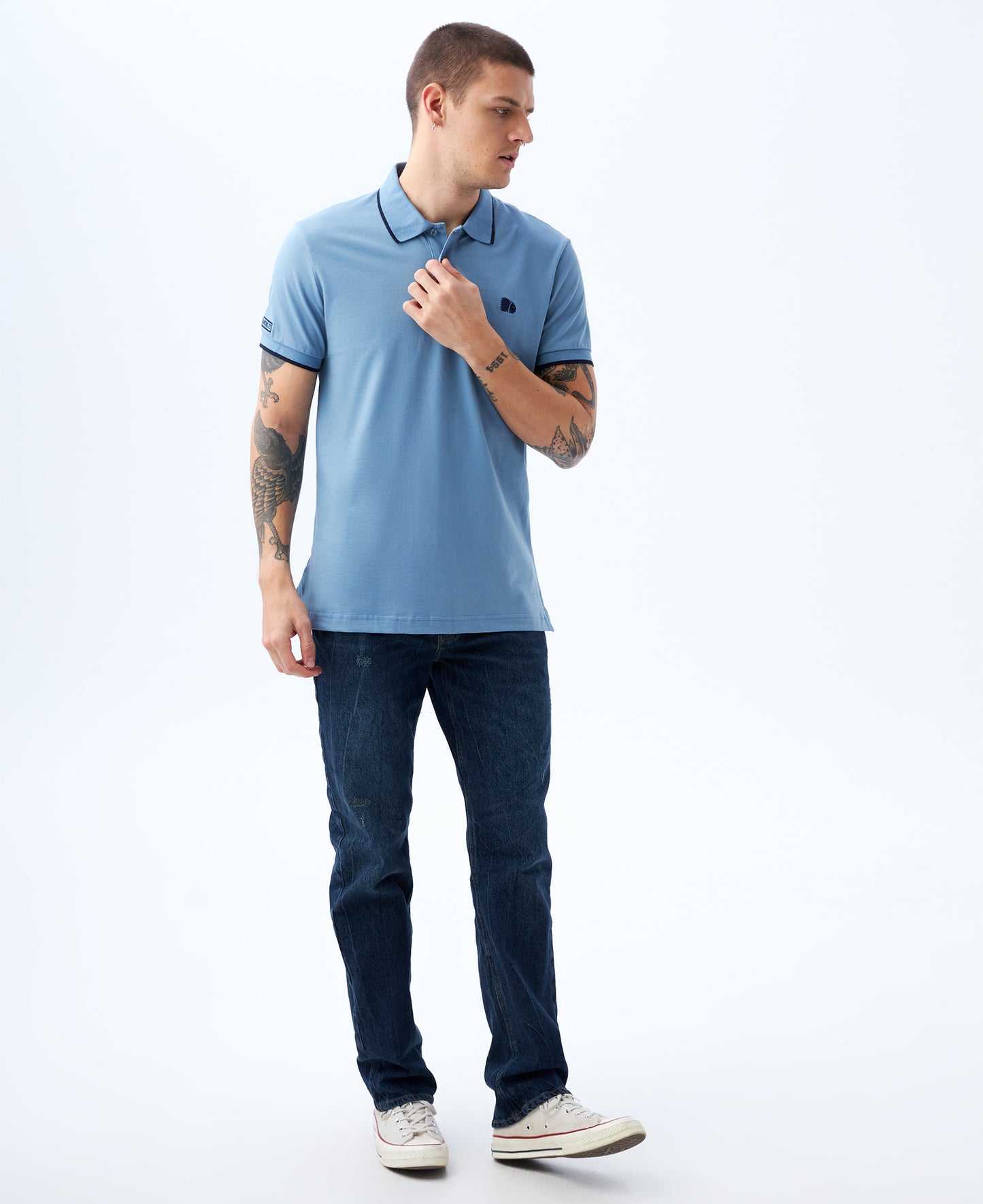 Camiseta Polo Americanino 800B803 Slim Fit Gris Azulado