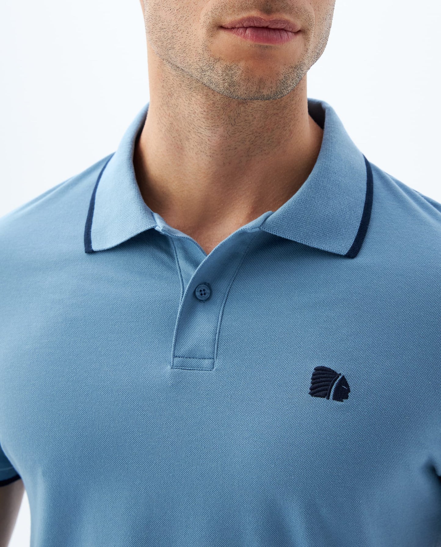 Camiseta Polo Americanino 800G001 Slim Fit Azul Medio