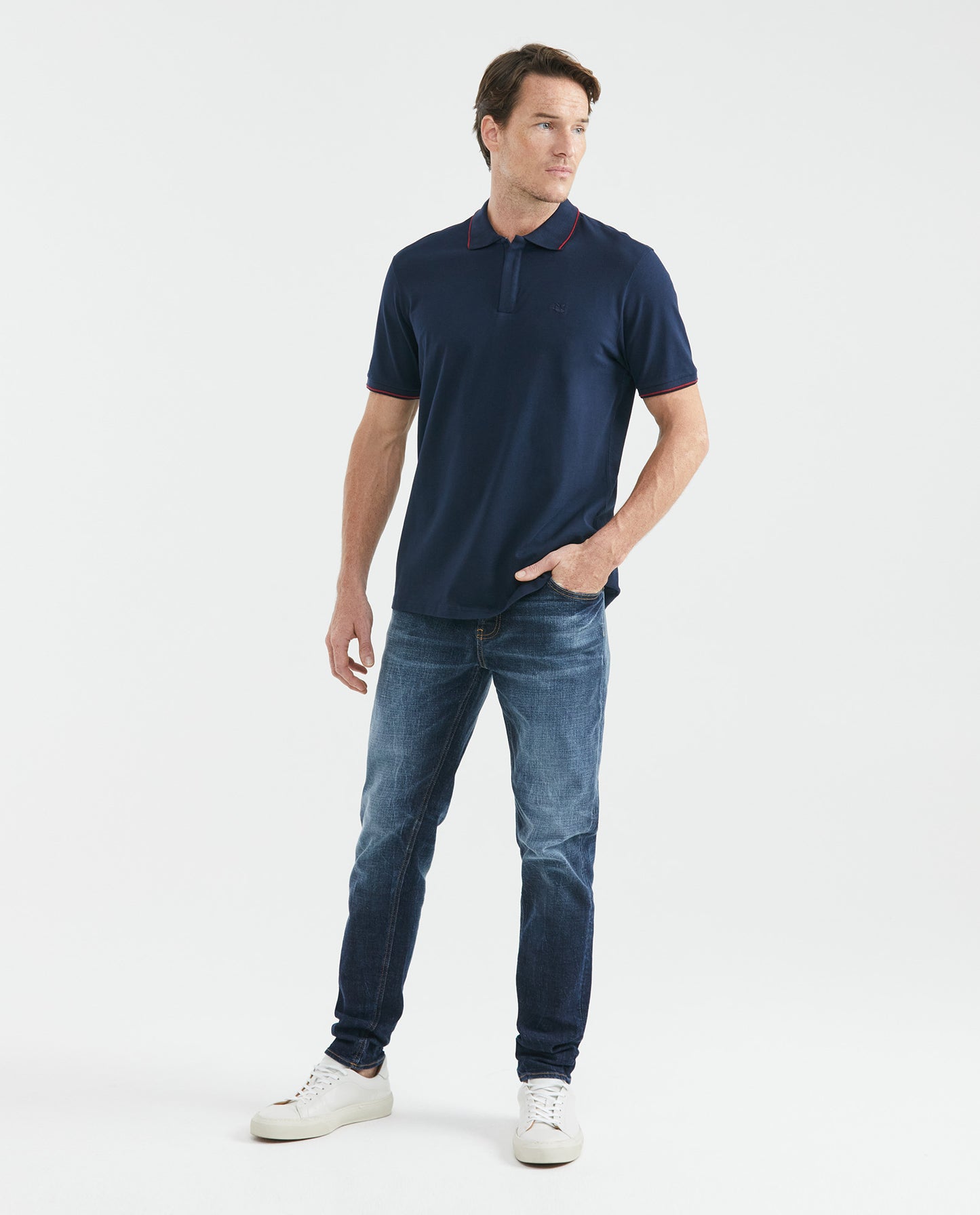 Camiseta Polo Chevignon 601F003 Classic Fit Zipper Azul Ultraoscuro