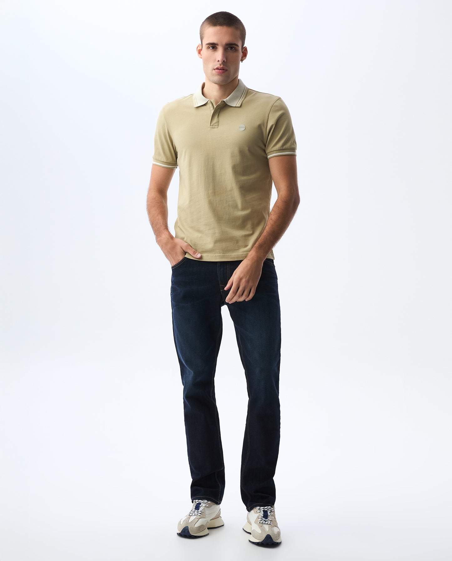 Camiseta Polo Americanino 801G000 Slim Fit Beige Oscuro