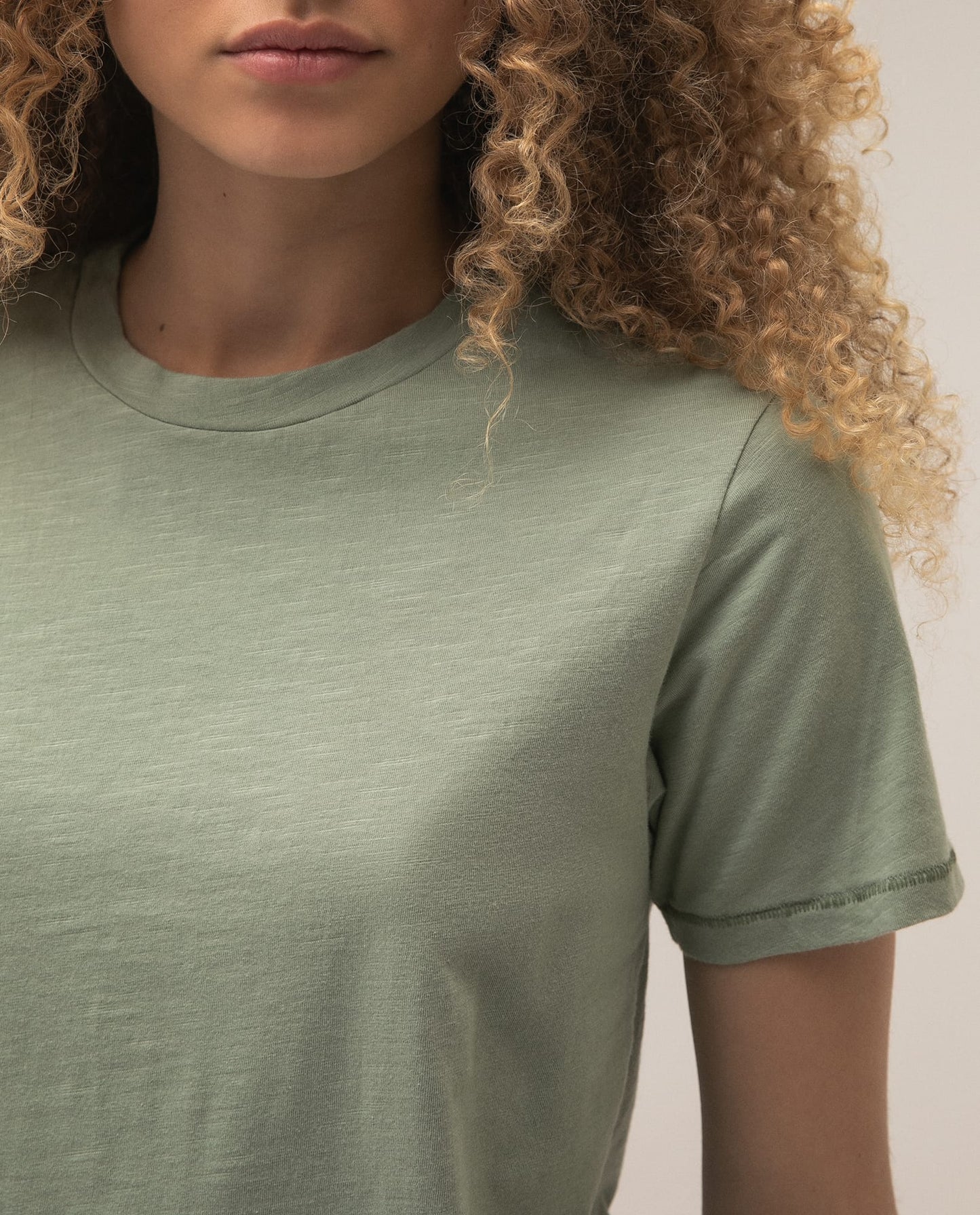 Camiseta Dama Americanino 600D004 Basica Cuello Redondo Verde