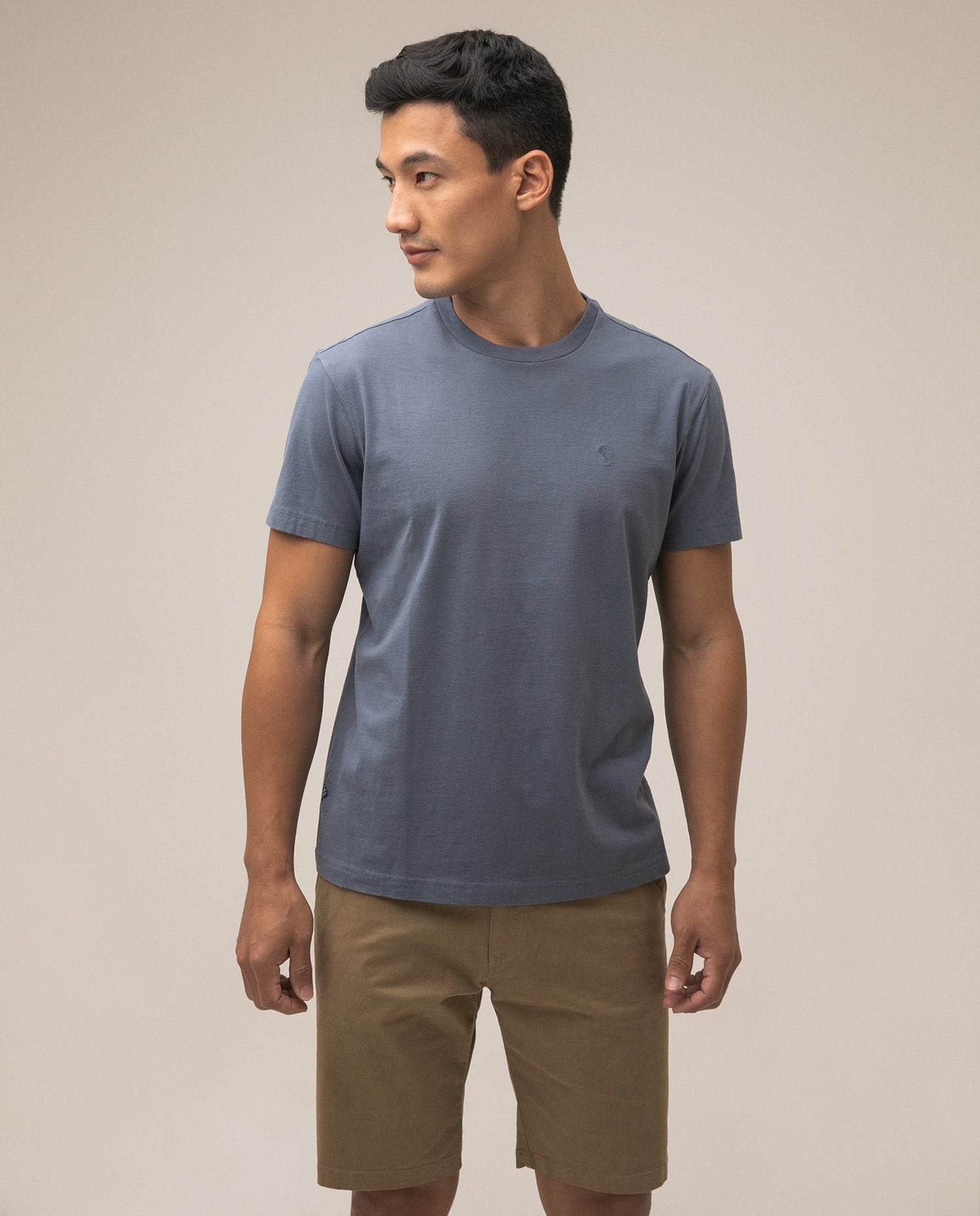 Camiseta Cuello Redondo Americanino 840D001 Basica Slim Fit Azul Medio