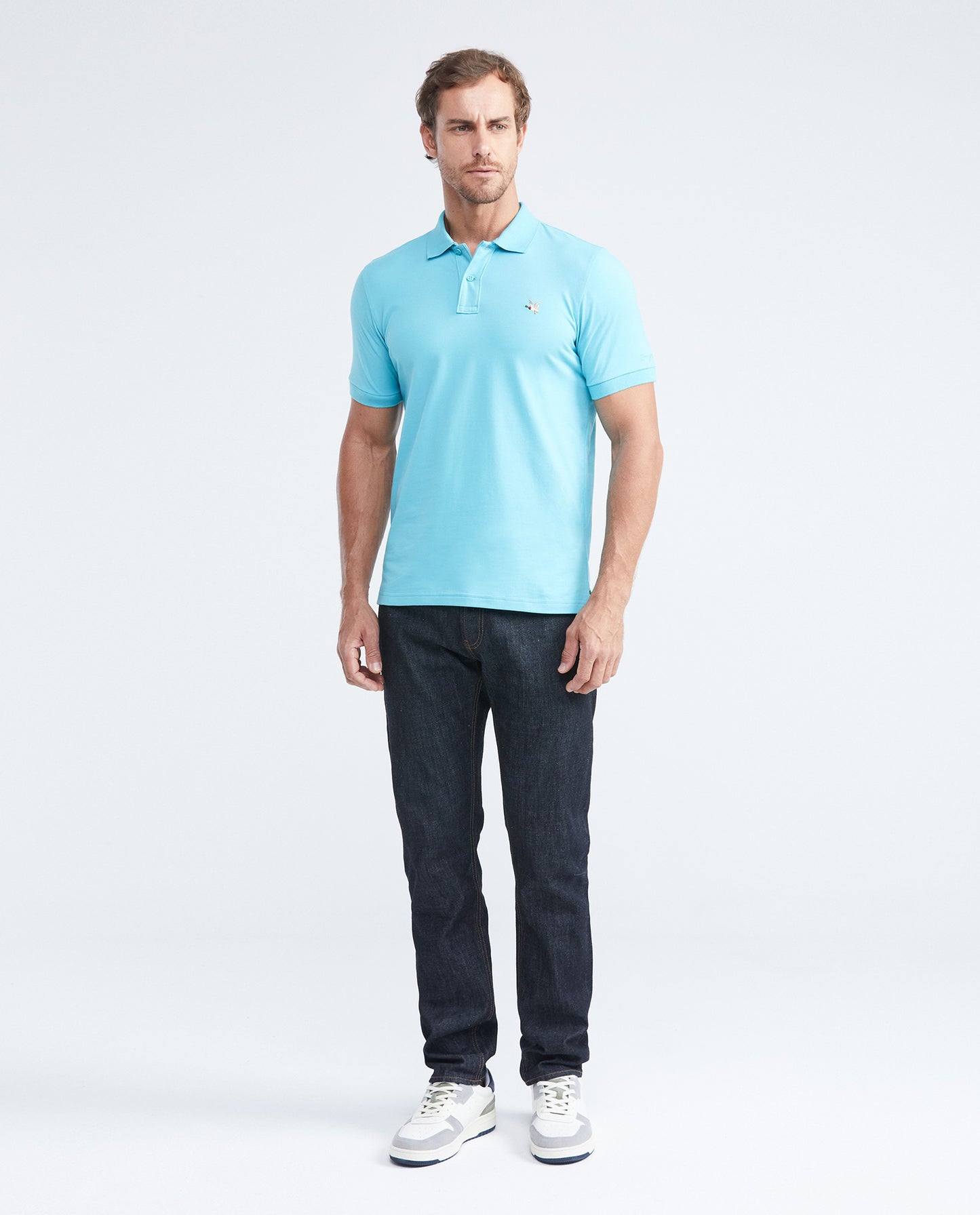 Camiseta Polo Chevignon 609F001 Slim Fit Azul Acuarela Medio
