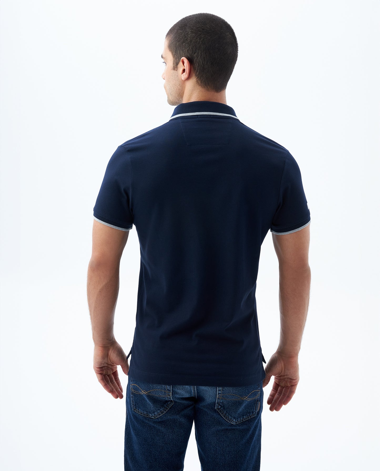 Camiseta Polo Americanino 800G001 Slim Fit Azul Oscuro