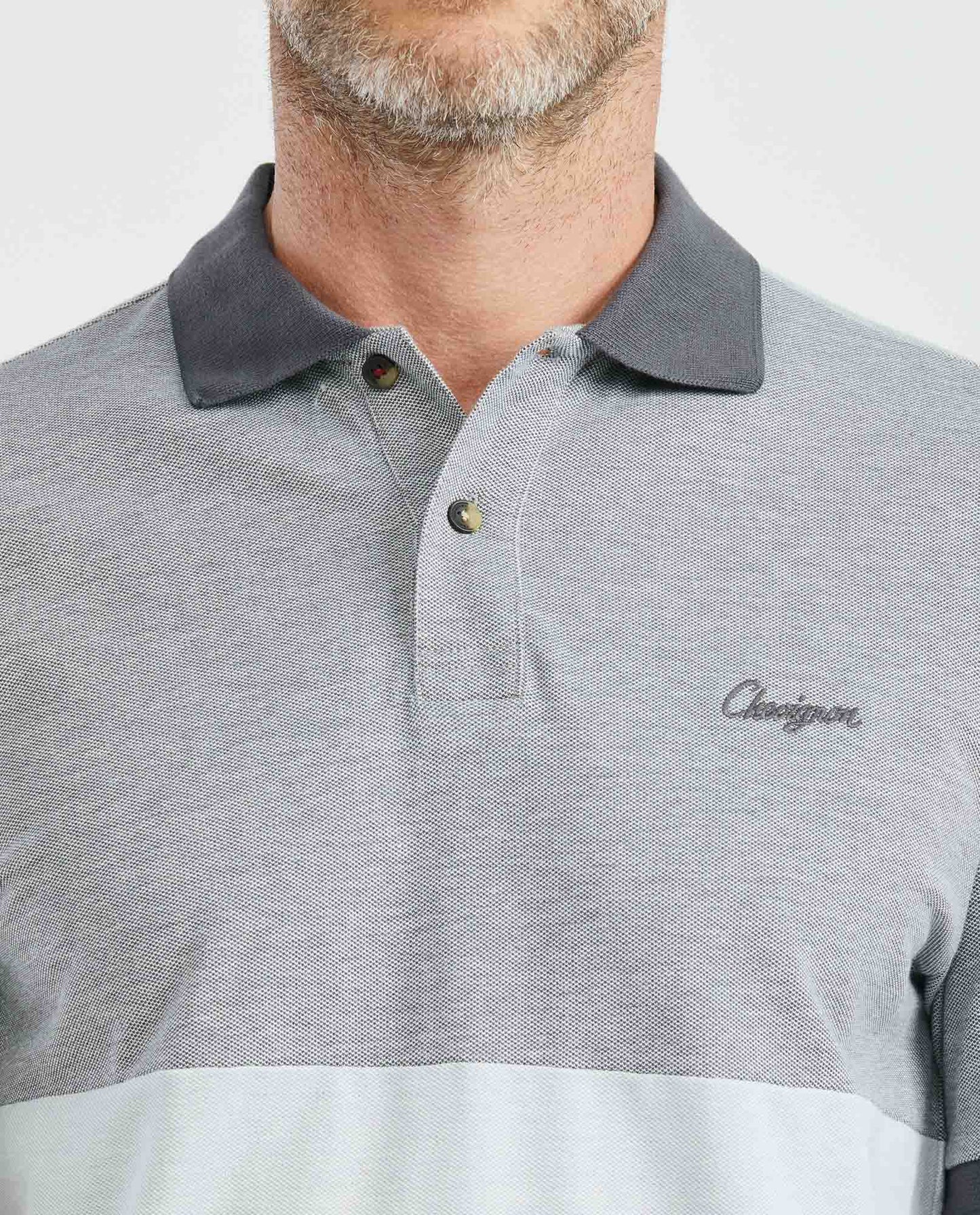 Camiseta Polo Chevignon 609E016 Classic Fit Gris Oscuro Block Contrast