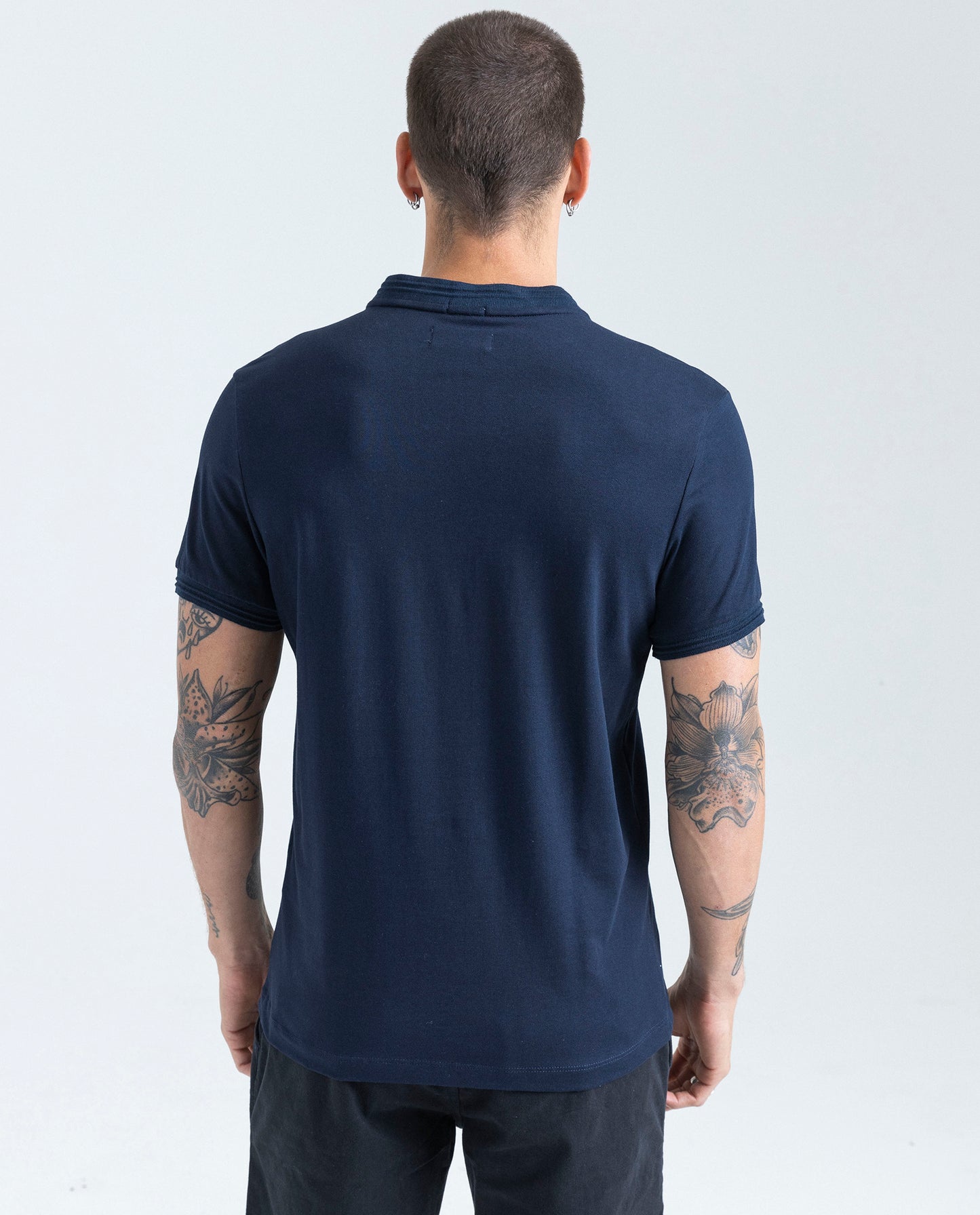 Camiseta Polo Neru Americanino 800D005 Slim Fit Azul Oscuro