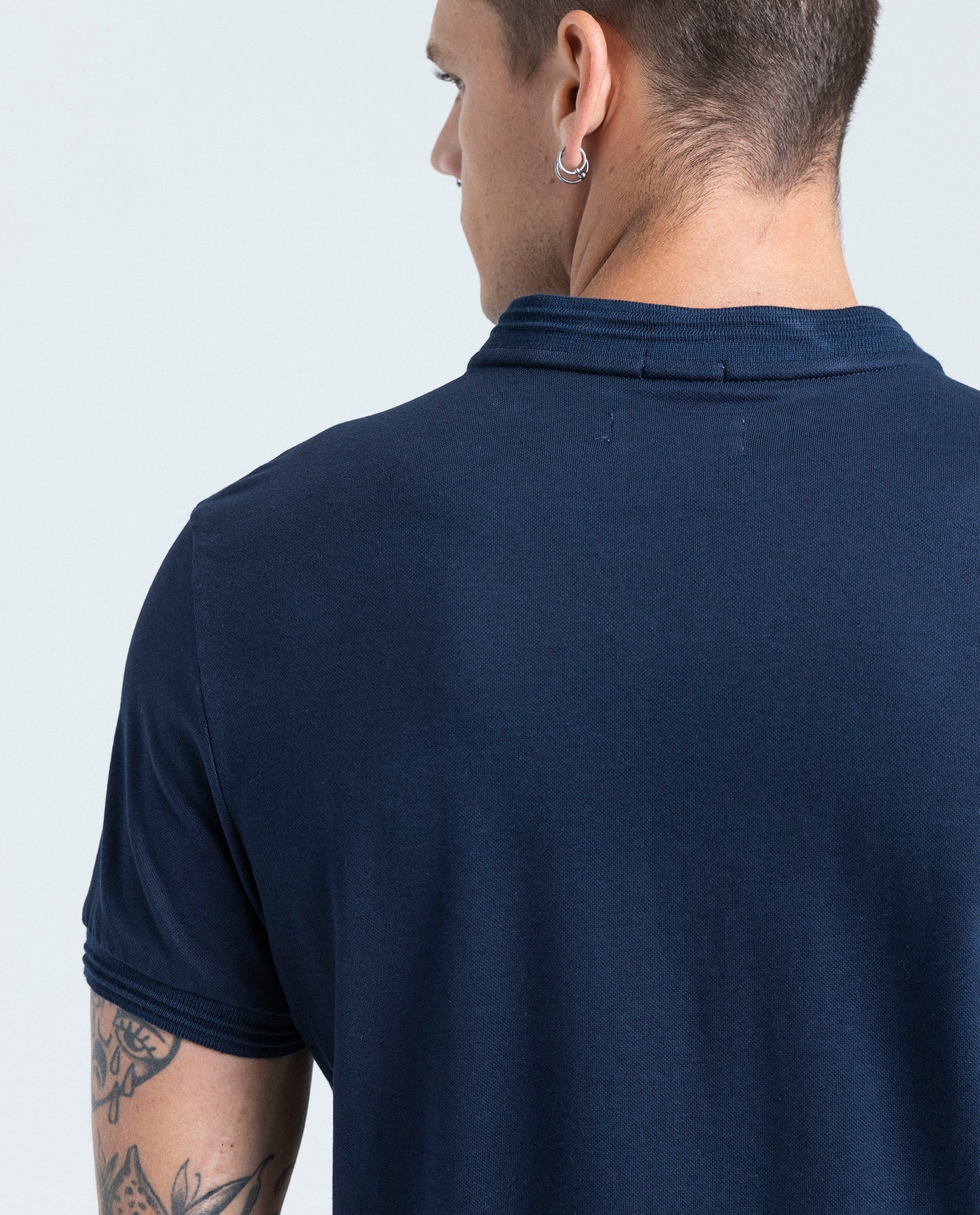 Camiseta Polo Neru Americanino 800D005 Slim Fit Azul Oscuro