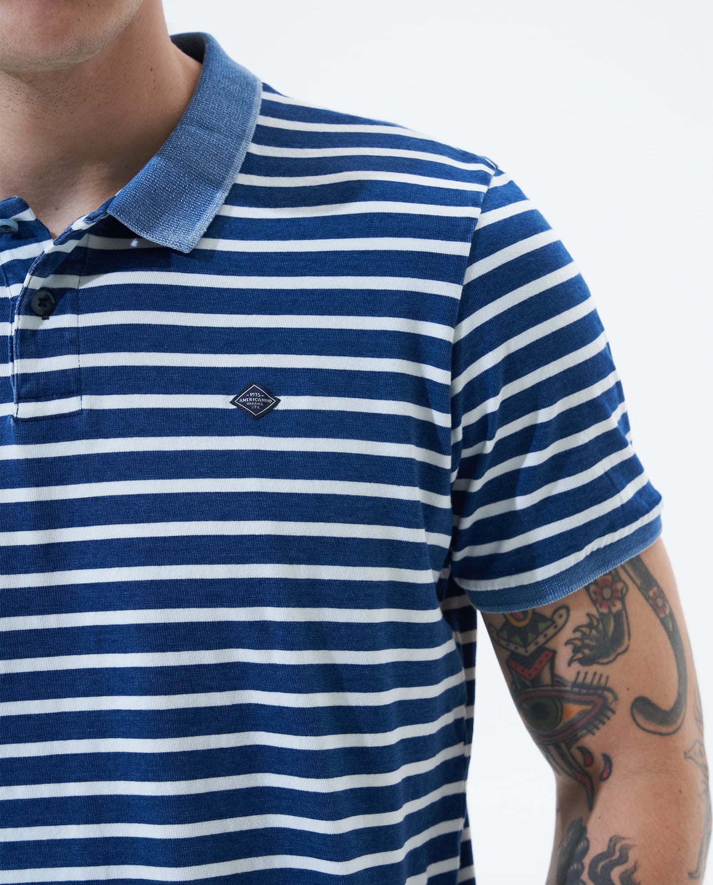 Camiseta Polo Americanino 801F008 Classic Fit Rayas Azul