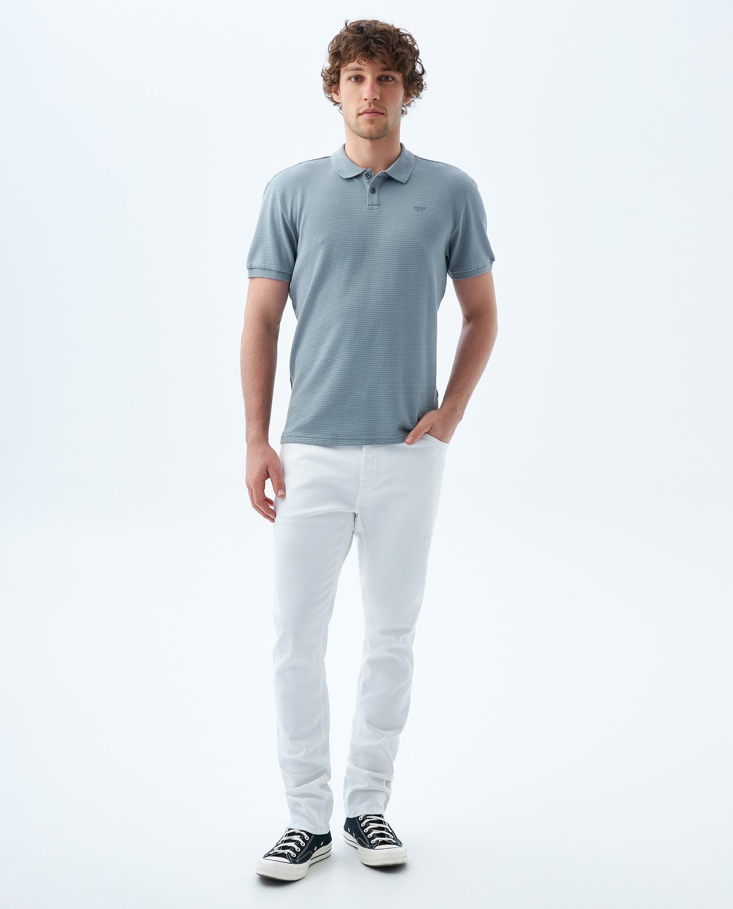 Camiseta Polo Americanino 809F003 Slim Fit Gris