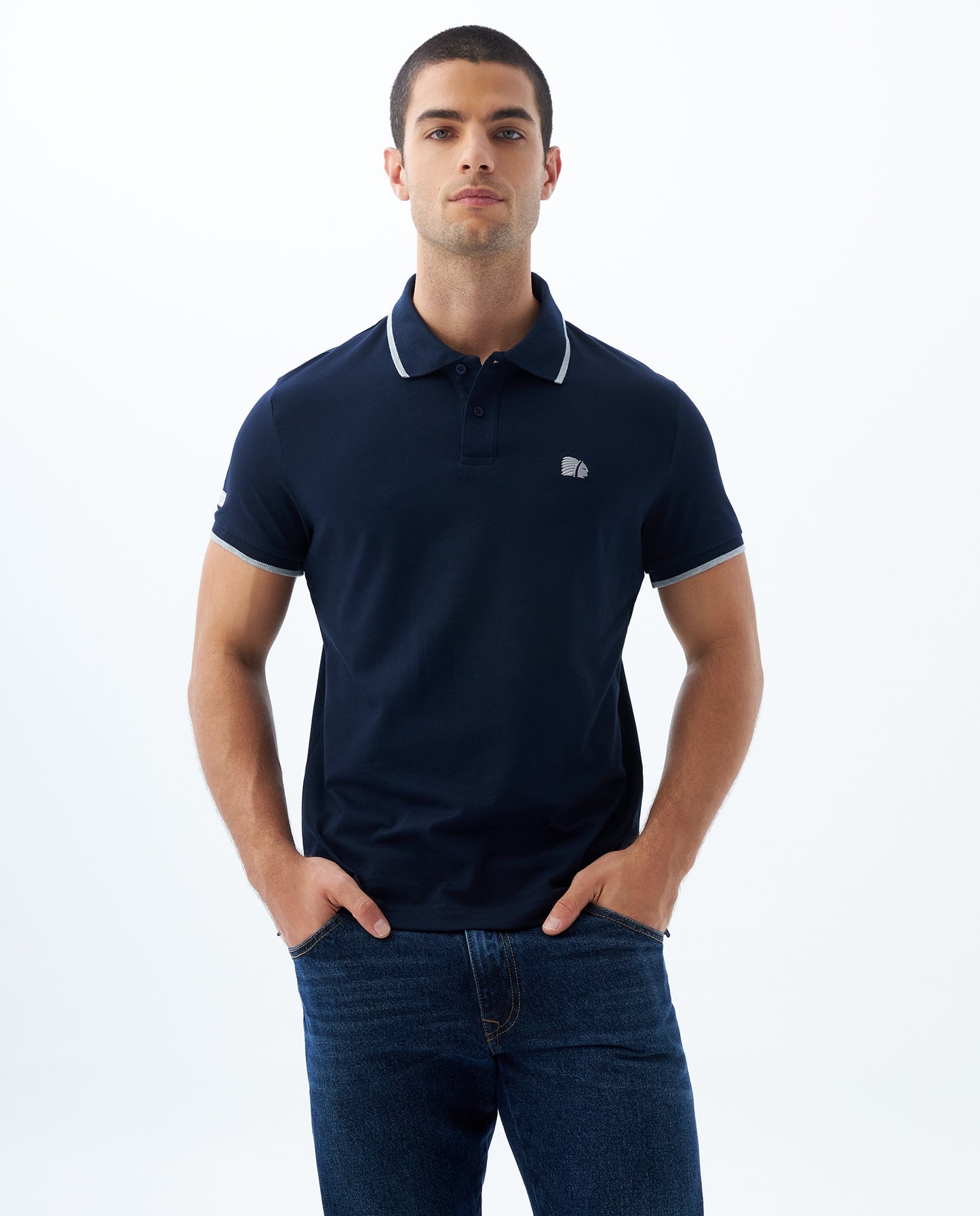 Camiseta Polo Americanino 800G001 Slim Fit Azul Oscuro