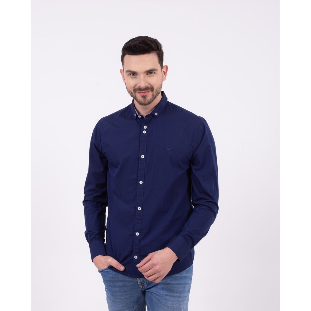 Camisa Manga Larga Oxford 032352 Azul Oscuro