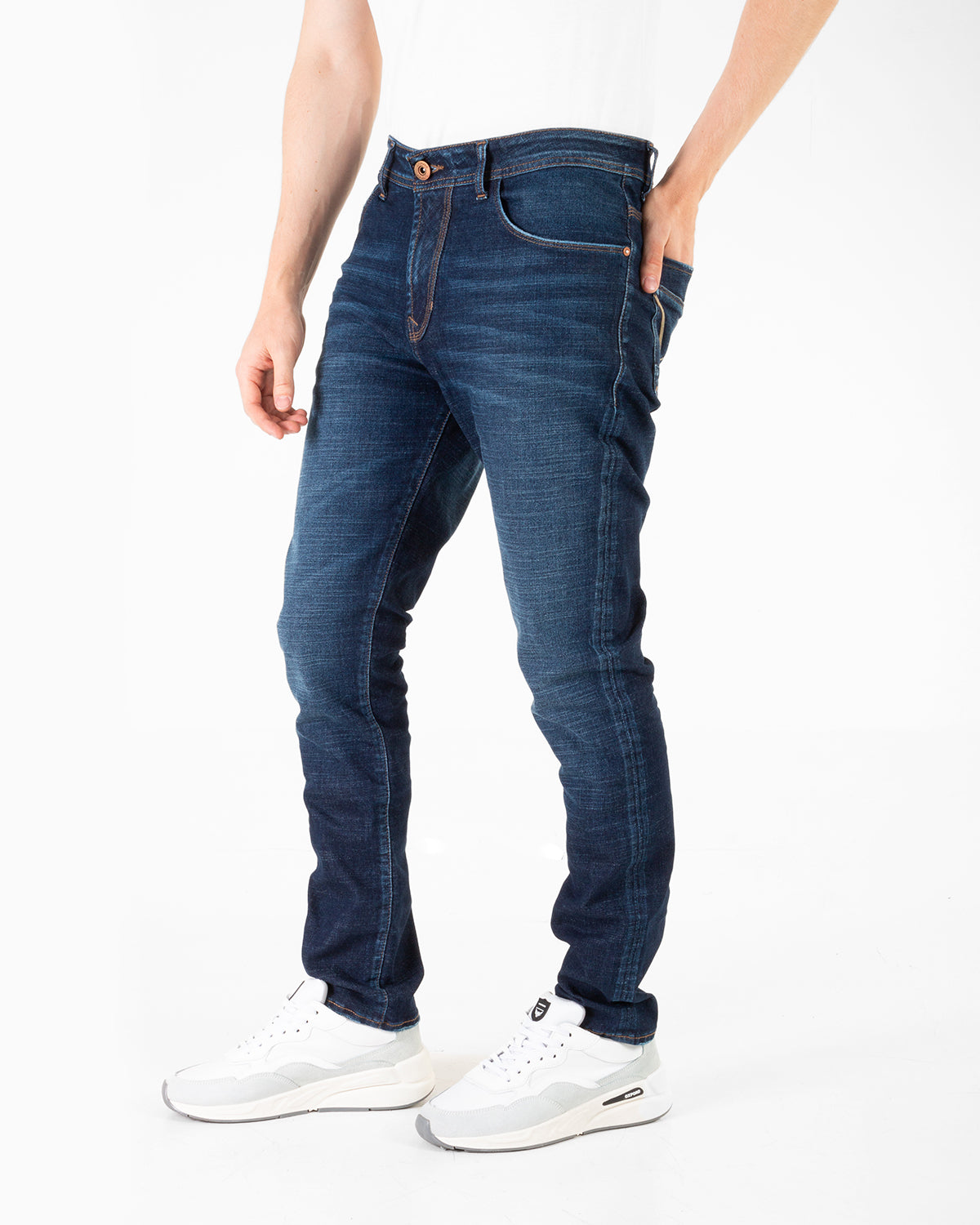 Jean Hombre Oxford 011878 Slim Azul Medio