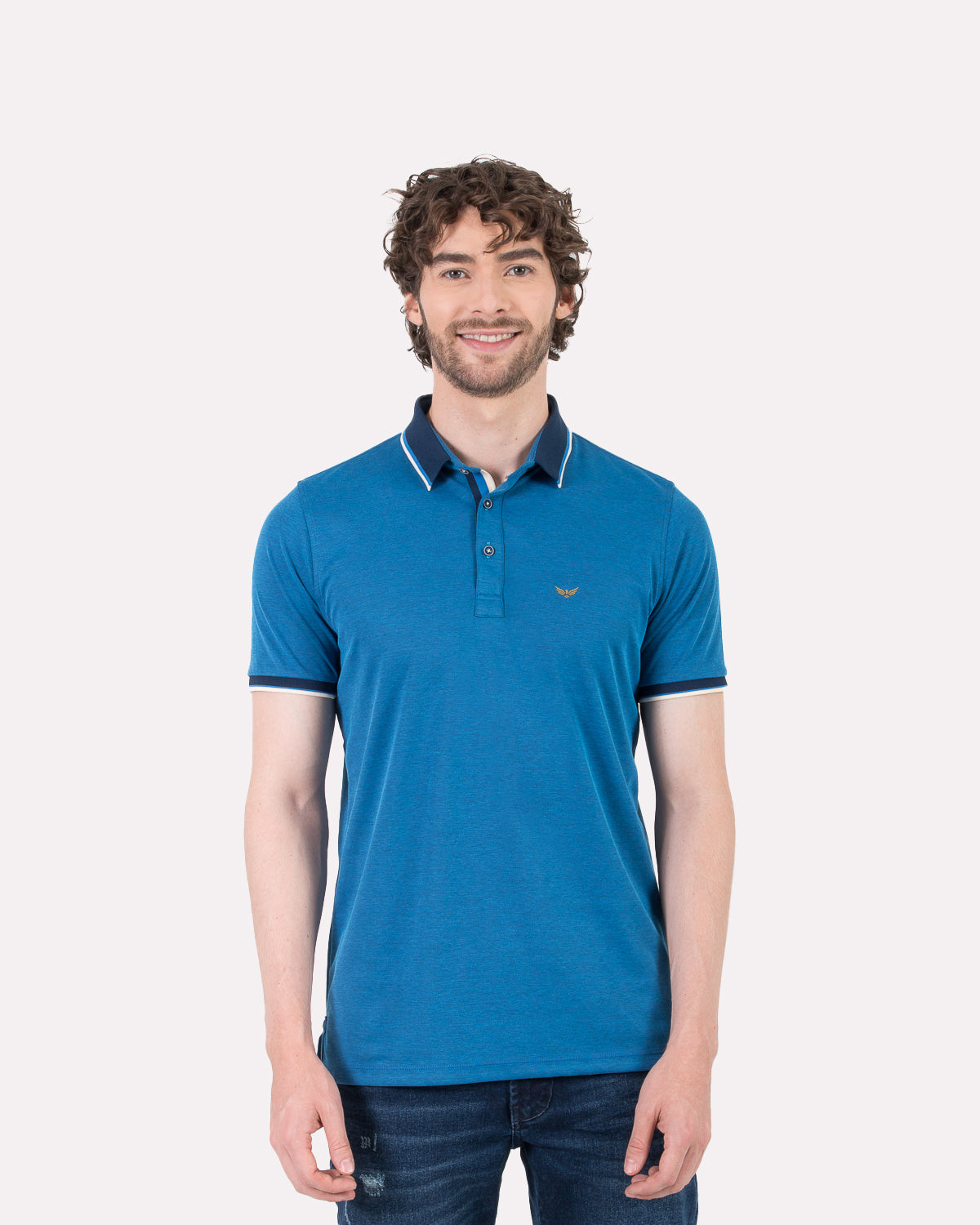 Camiseta Polo Oxford 022197 Azul