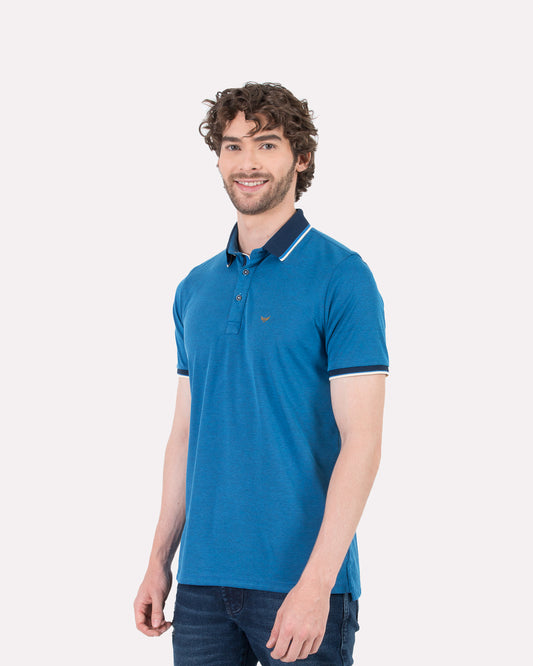 Camiseta Polo Oxford 022197 Azul