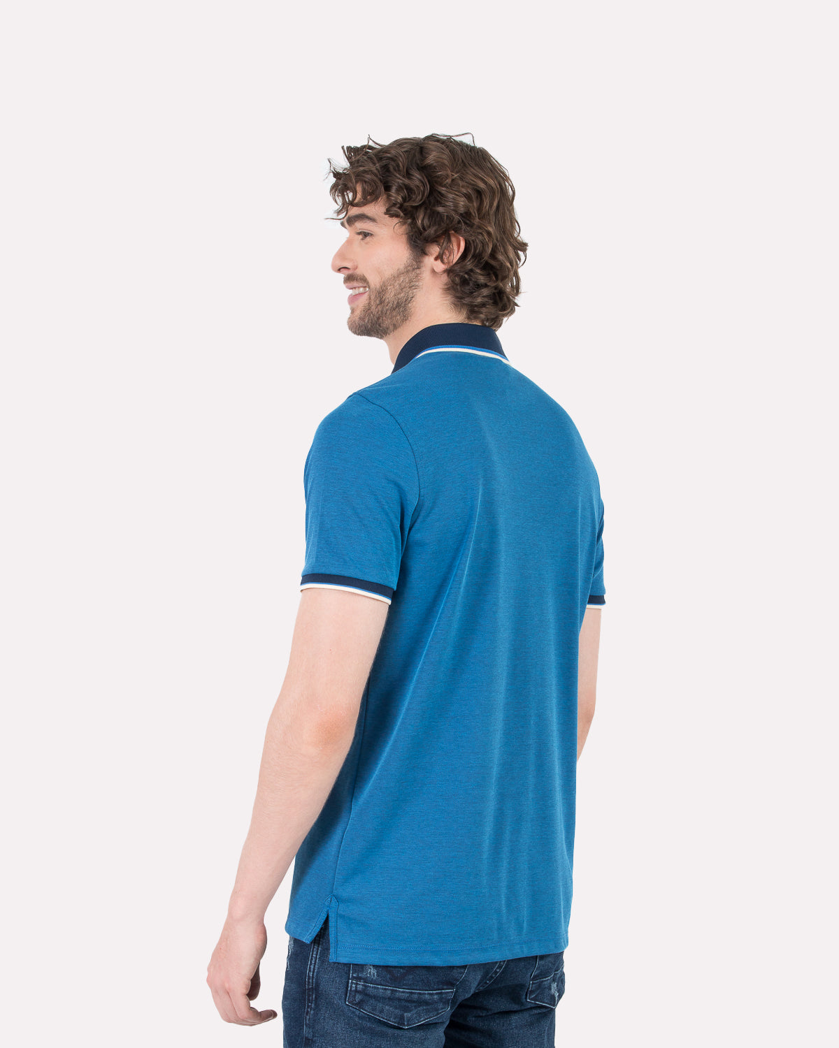 Camiseta Polo Oxford 022197 Azul