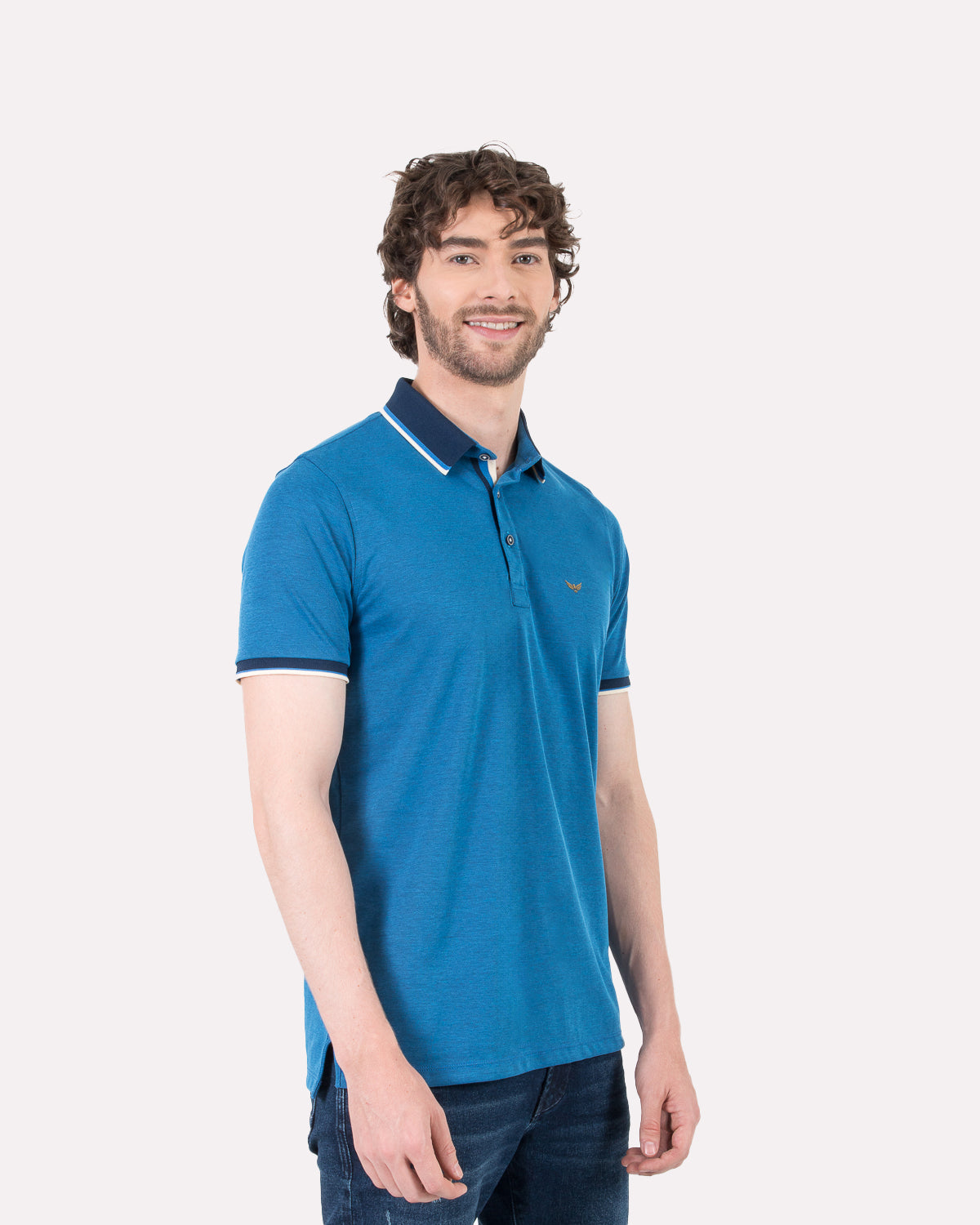 Camiseta Polo Oxford 022197 Azul