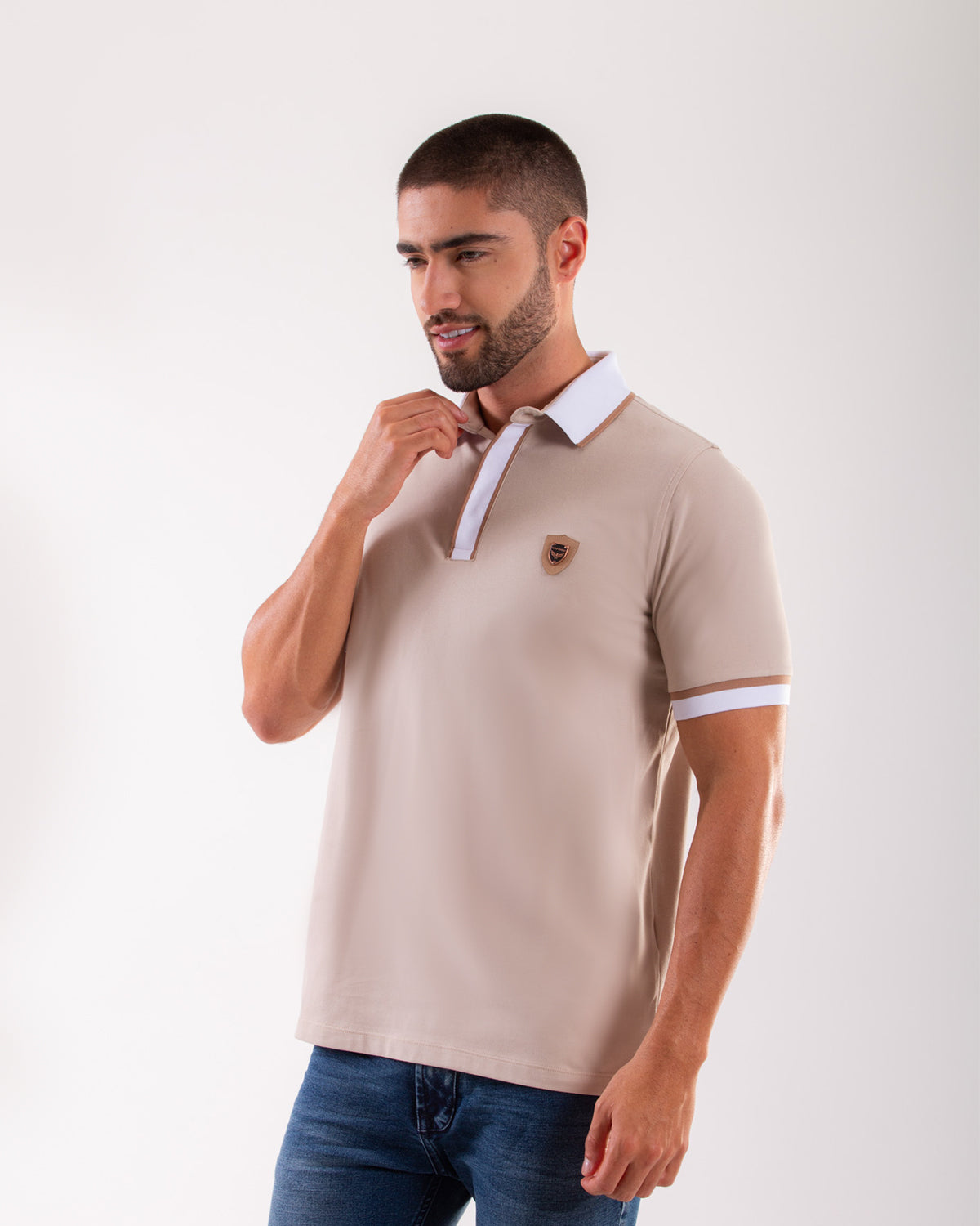 Camiseta Polo Oxford 022214 Beige