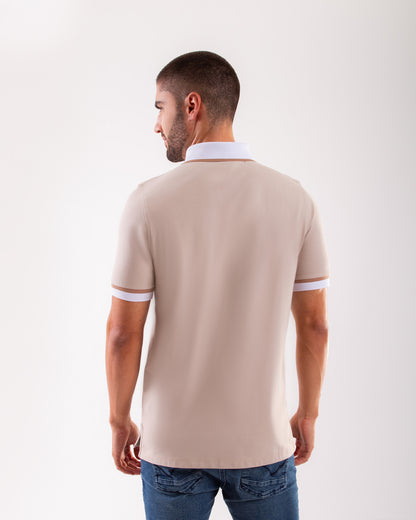 Camiseta Polo Oxford 022214 Beige