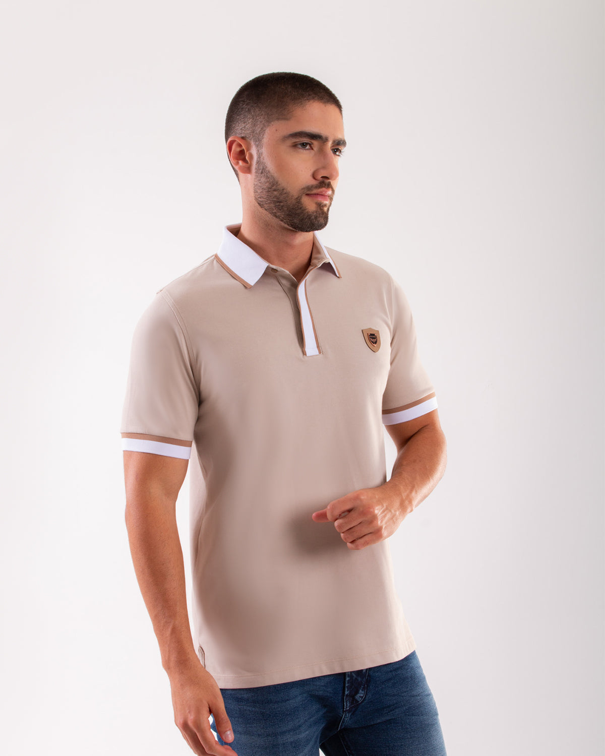 Camiseta Polo Oxford 022214 Beige