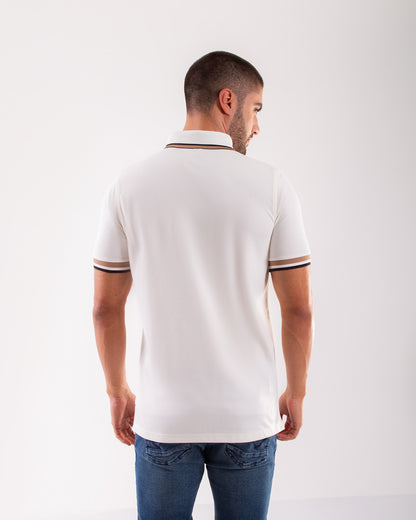 Camiseta Polo Oxford 022227 Blanco Crudo