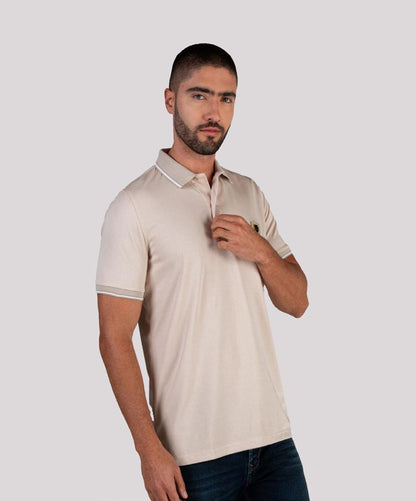 Camiseta Polo Oxford 022322 Beige Claro