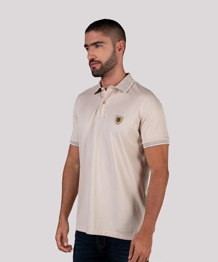 Camiseta Polo Oxford 022322 Beige Claro