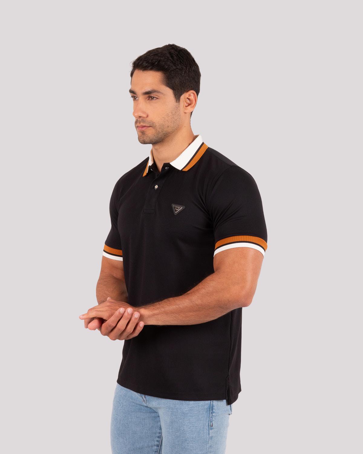 Camiseta Polo Oxford 022342 Negro