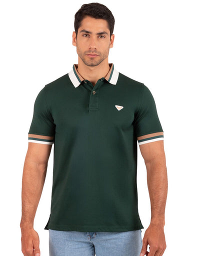 Camiseta Polo Oxford 022381 Verde Oscuro