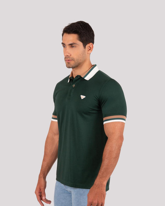 Camiseta Polo Oxford 022381 Verde Oscuro