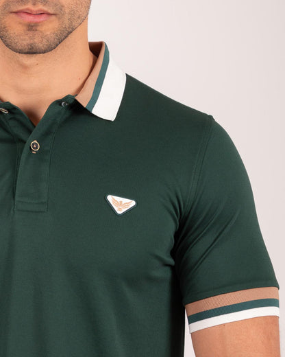 Camiseta Polo Oxford 022381 Verde Oscuro