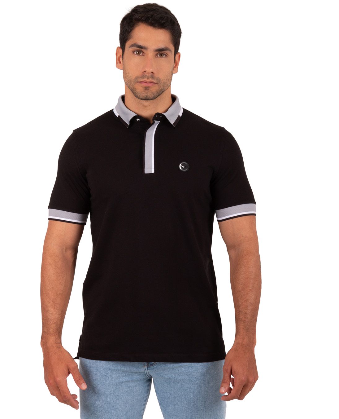 Camiseta Polo Oxford 022409 Negro