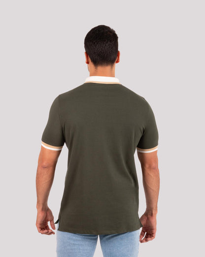 Camiseta Polo Oxford 022434 Verde Militar Oscuro