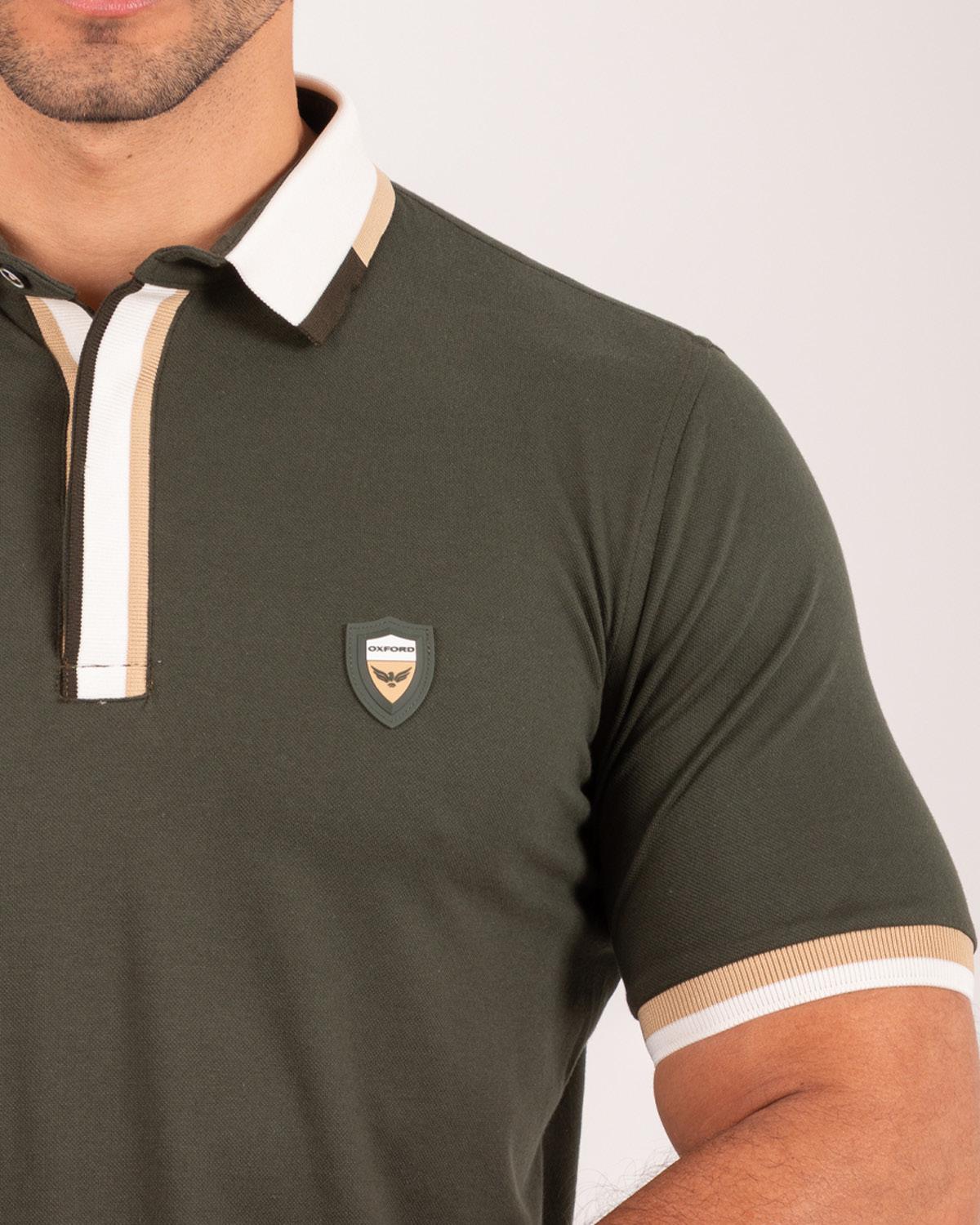 Camiseta Polo Oxford 022434 Verde Militar Oscuro