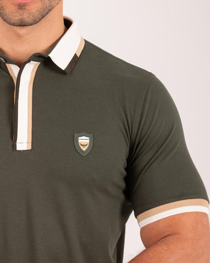 Camiseta Polo Oxford 022434 Verde Militar Oscuro