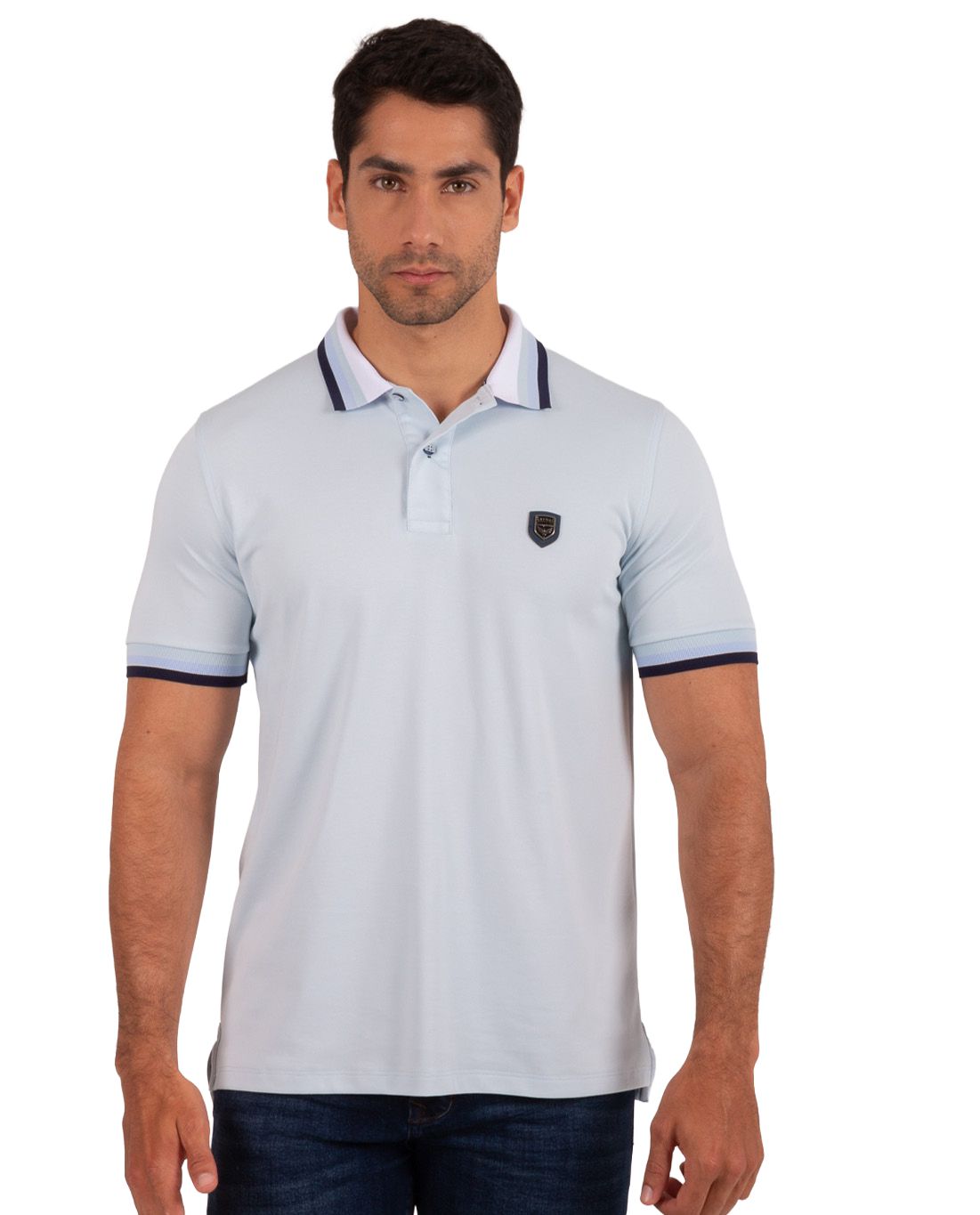 Camiseta Polo Oxford 022438 Azul Cielo