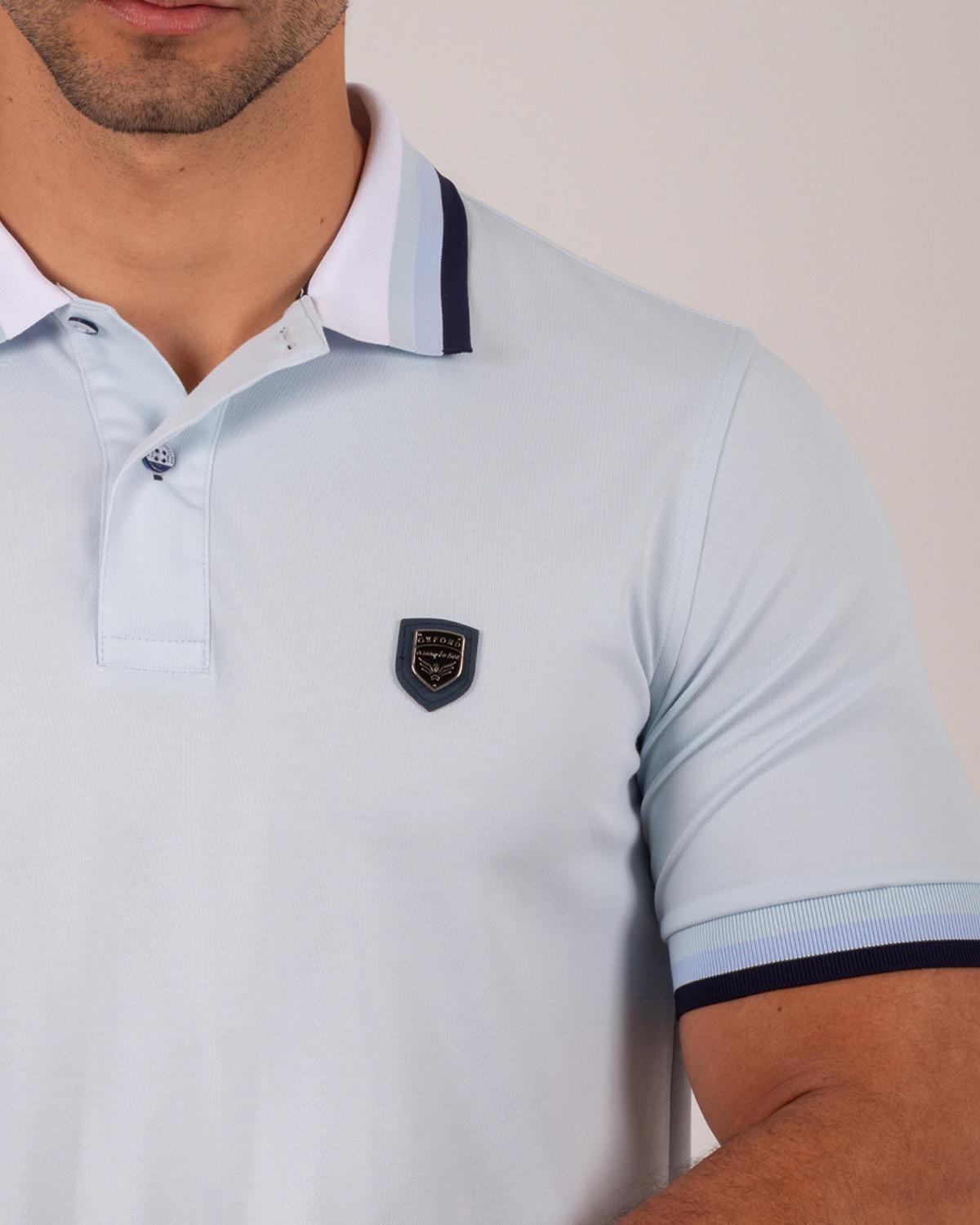 Camiseta Polo Oxford 022438 Azul Cielo