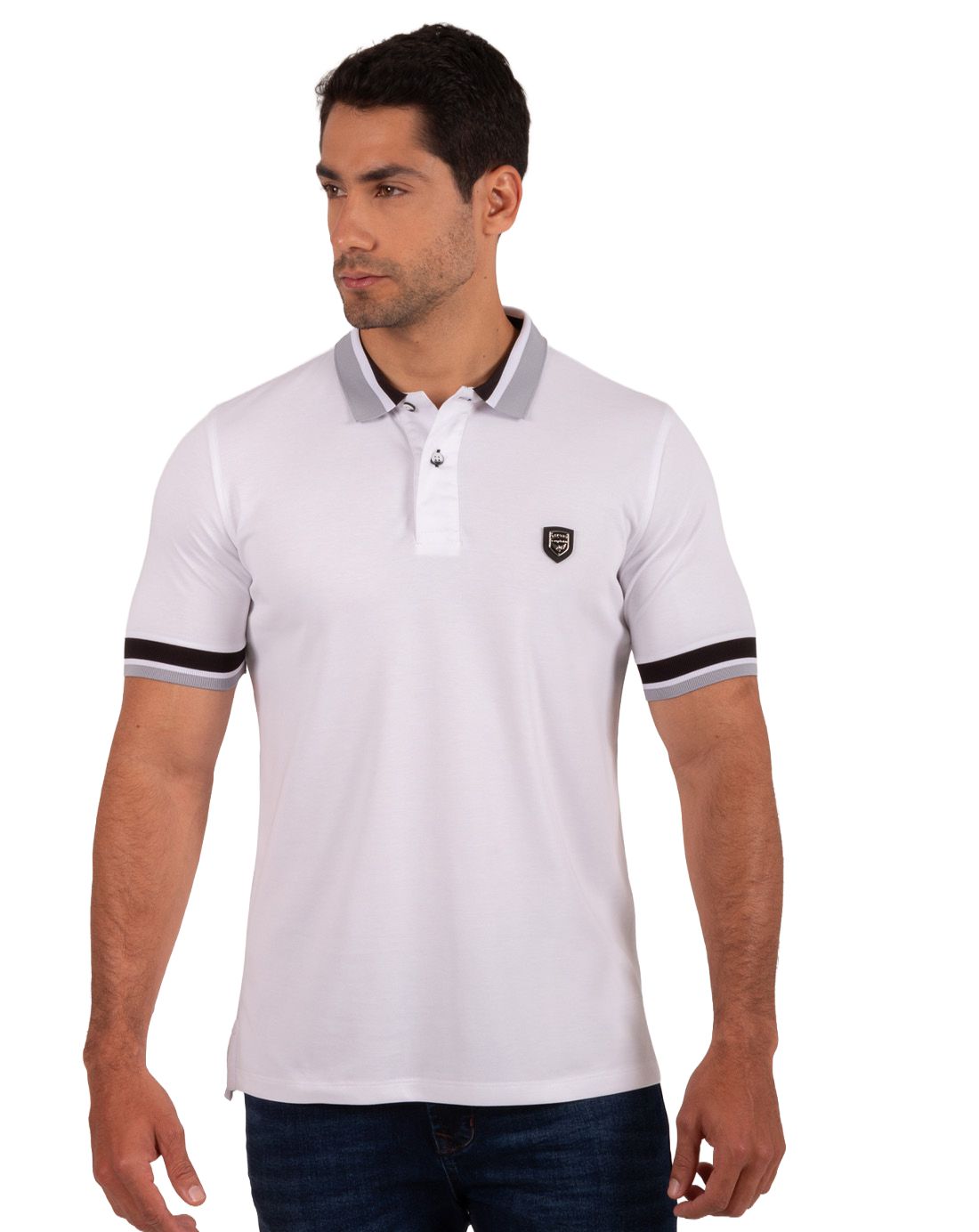 Camiseta Polo Oxford 022439 Blanco