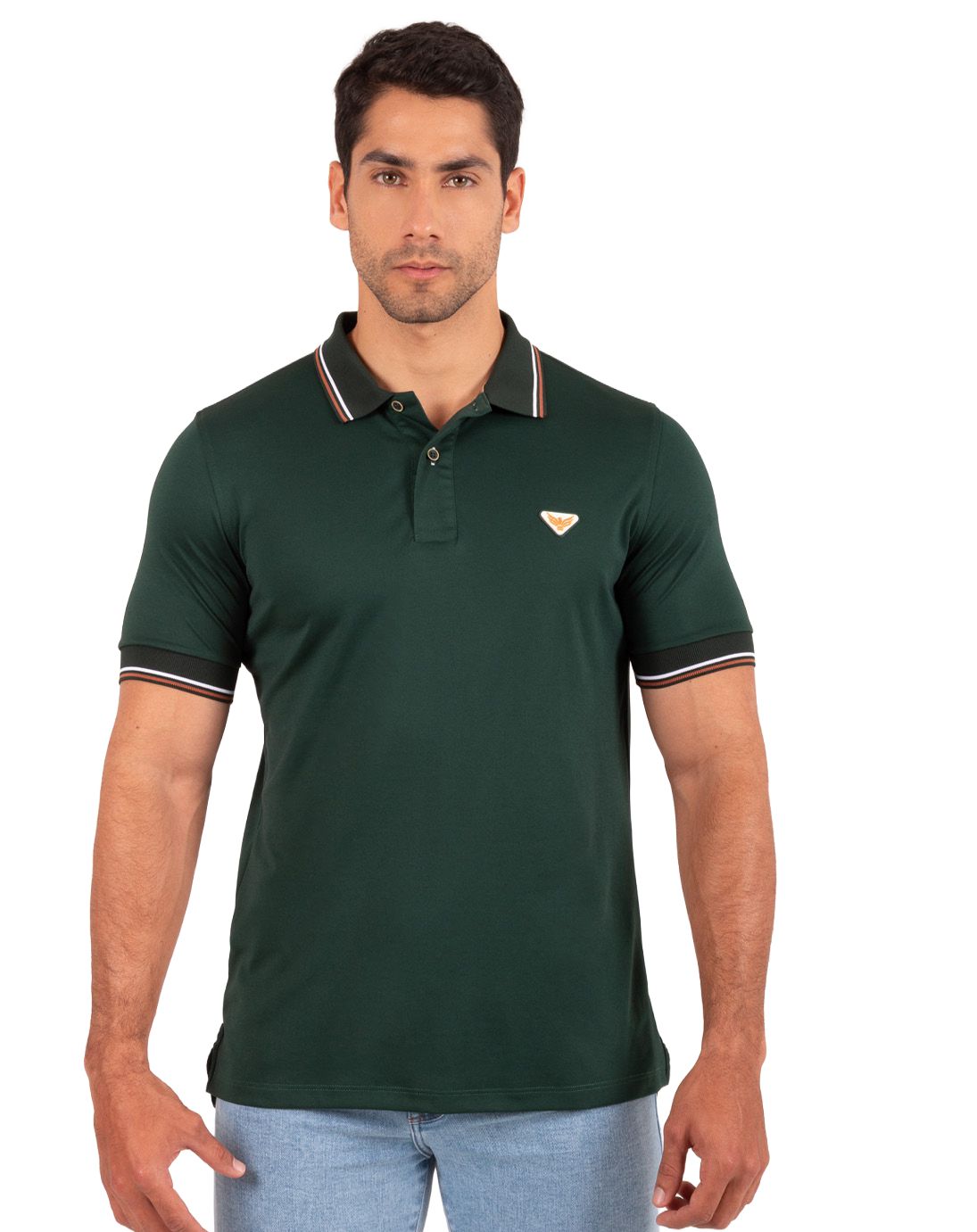 Camiseta Polo Oxford 022452 Verde Oscuro