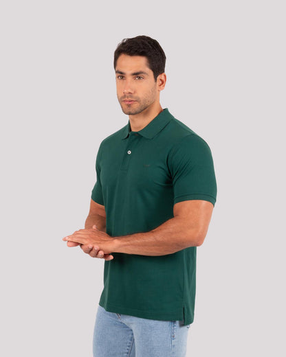 Camiseta Polo Oxford 022459 Verde Botella