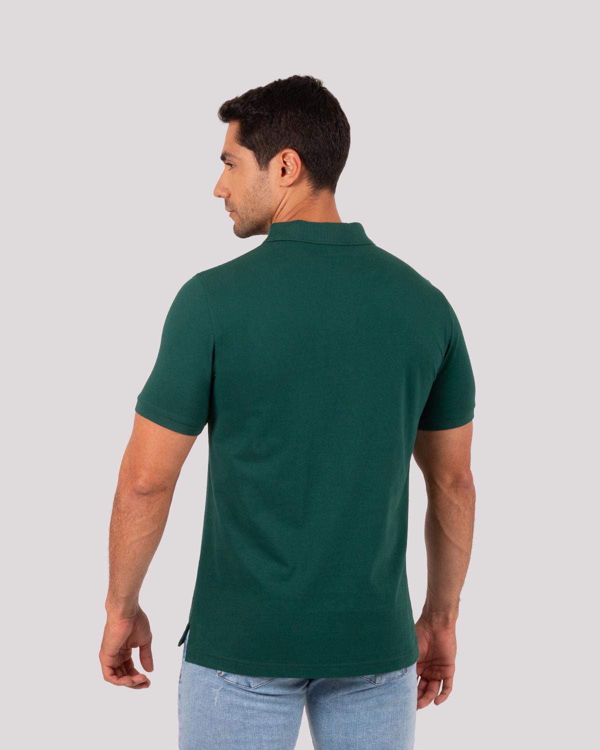 Camiseta Polo Oxford 022459 Verde Botella