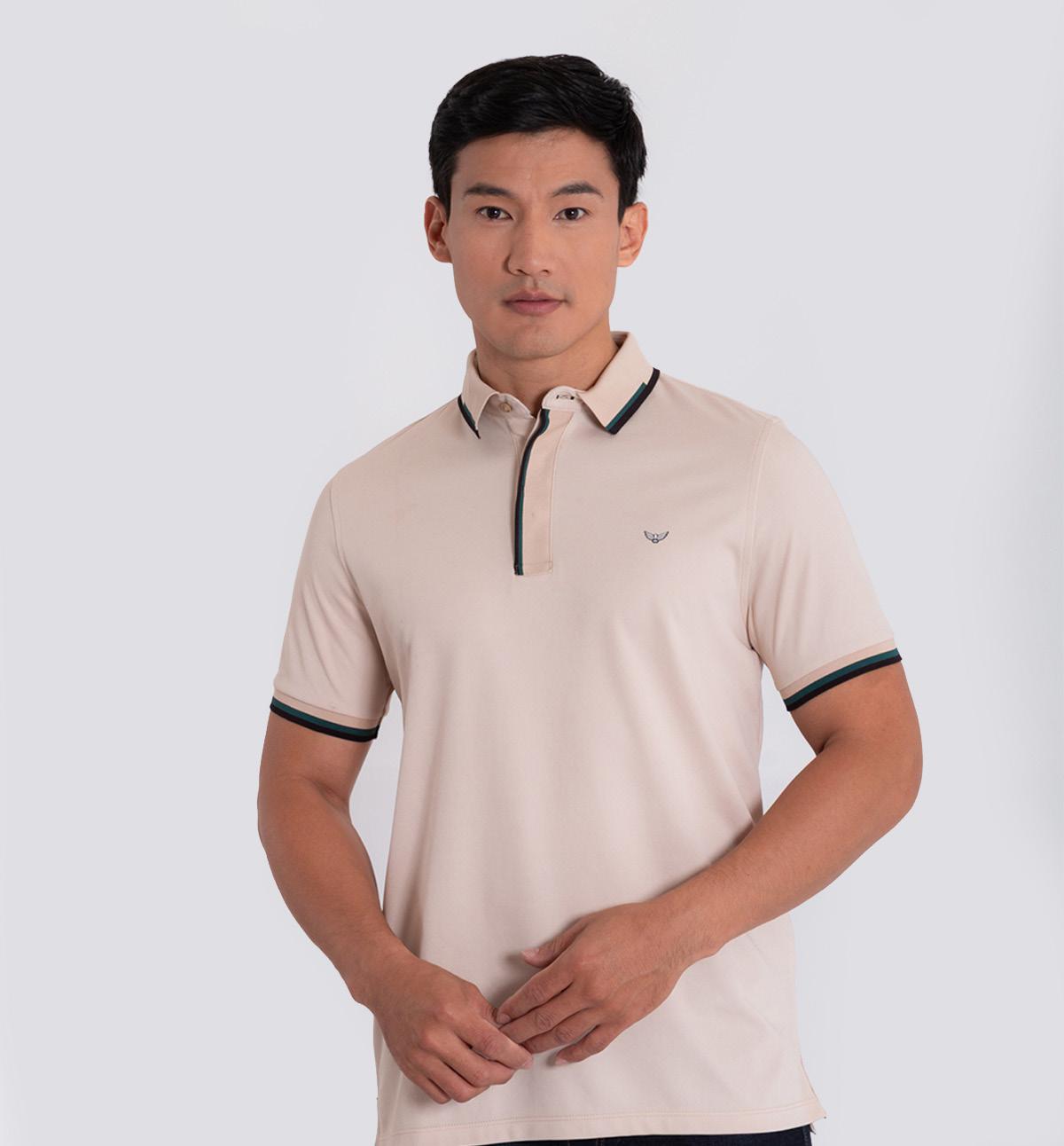 Camiseta Polo Oxford 022539 Beige Claro