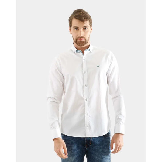Camisa Manga Larga Oxford 032147 Blanco