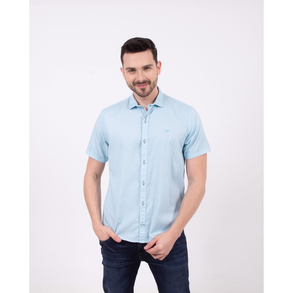Camisa Manga Corta Oxford 032358 Celeste